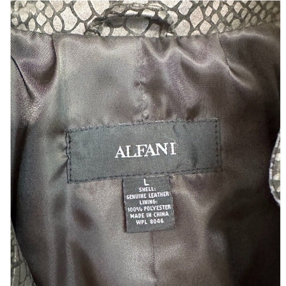 Alfani snakeskin print leather jacket coat SIZE LARGE - Picture 4 of 4